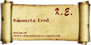Káposzta Ernő névjegykártya
