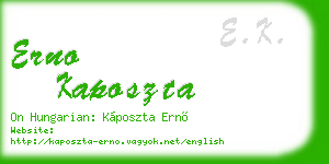 erno kaposzta business card